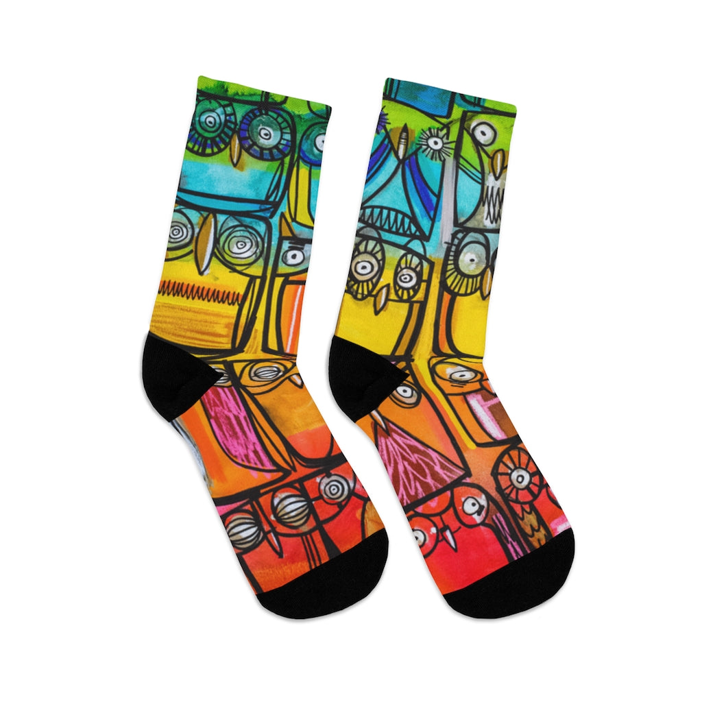 A Parliament of Rainbow Owls - Rainbow Collection - Lebo Tribe Socks